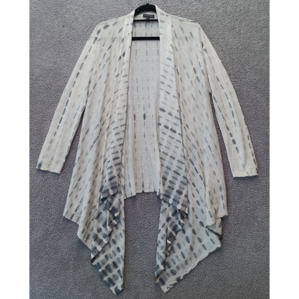 Eileen Fisher Women's Alpaca Silk Open Front Draped Cardigan Gray Size M